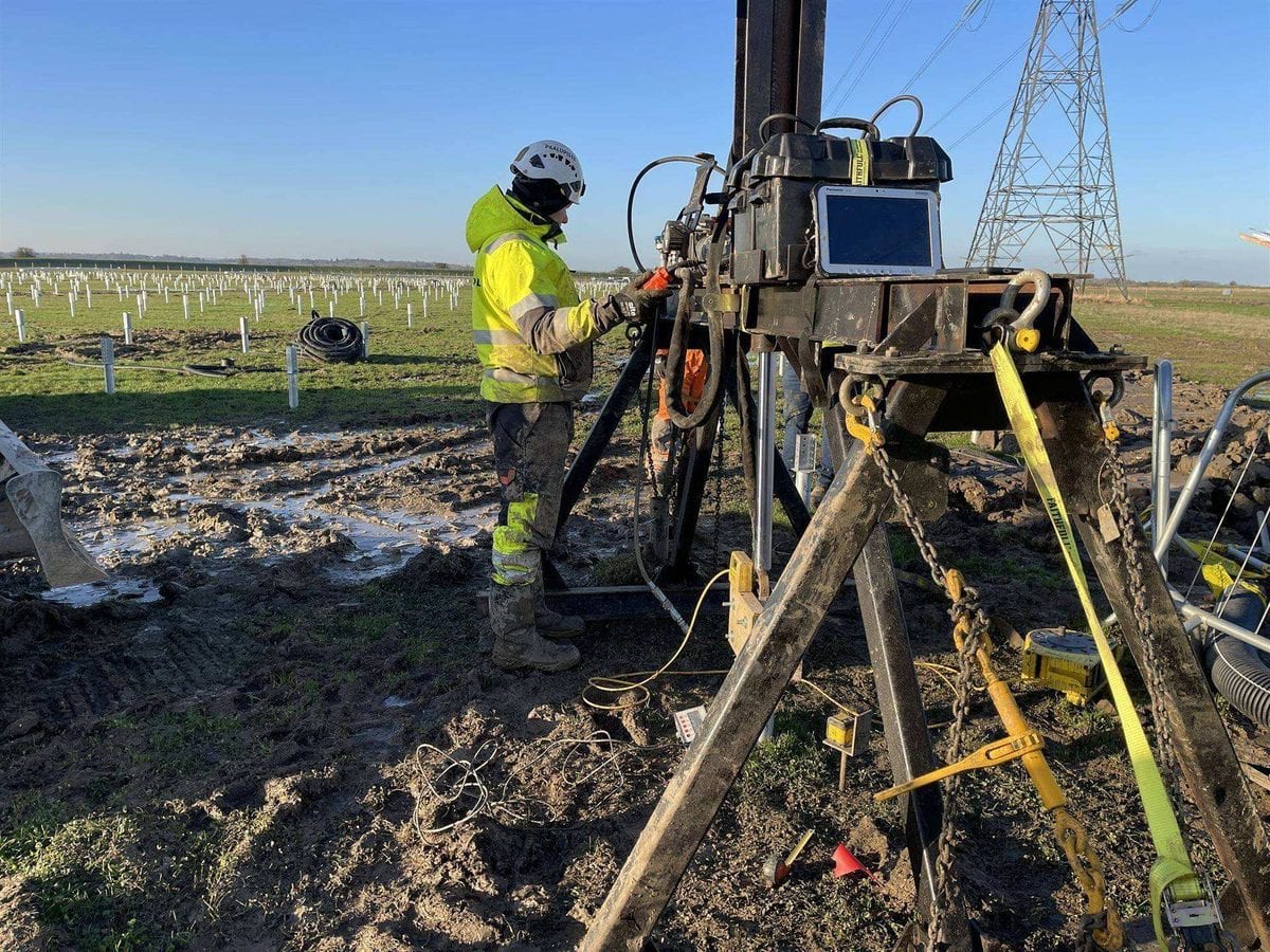 Screw pile foundations for solar parks