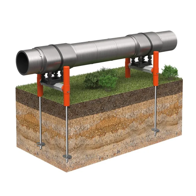 Oil and gas pipeline on screw pile supports