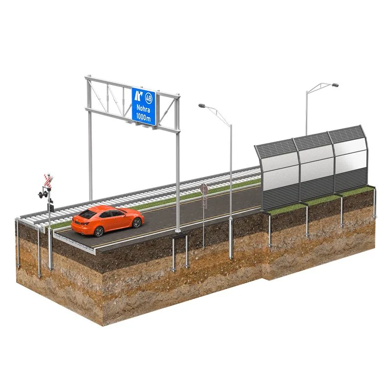 Highway and rail infrastructure on screw piles